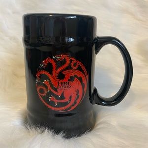 Game of thrones black with red dragon fire blood hbo Targaryen